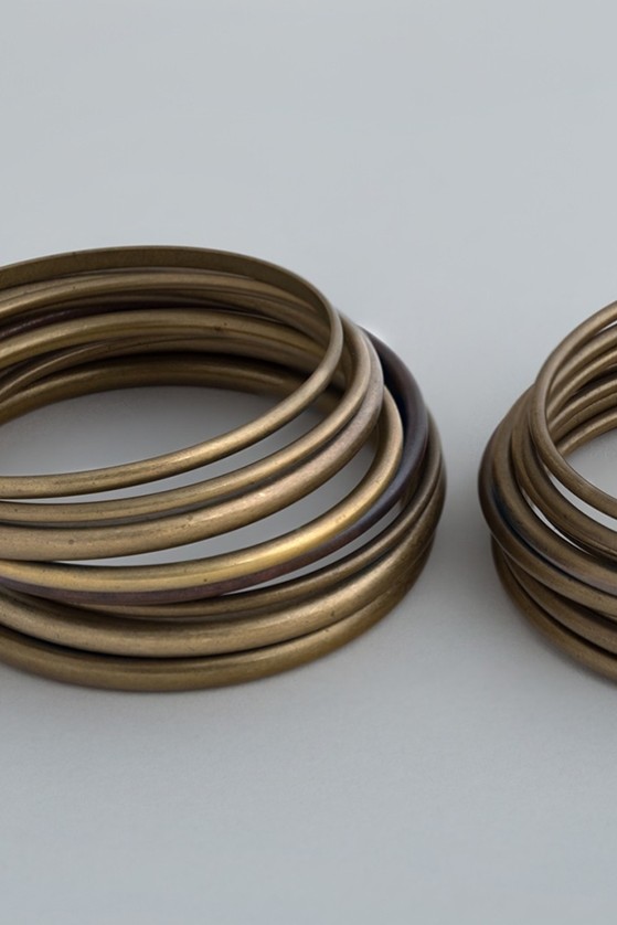 Stacked Brass Bangles